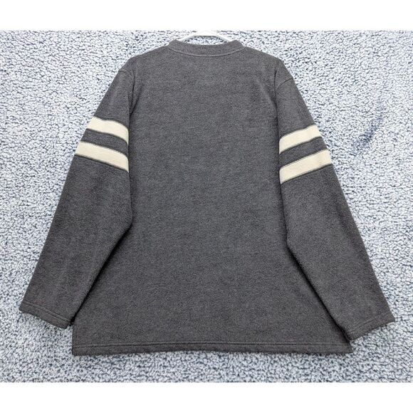 Vintage Lands End Fleece Sweatshirt Size XL V Neck Pullover 90s Y2K Outdoor Gray - Picture 5 of 11
